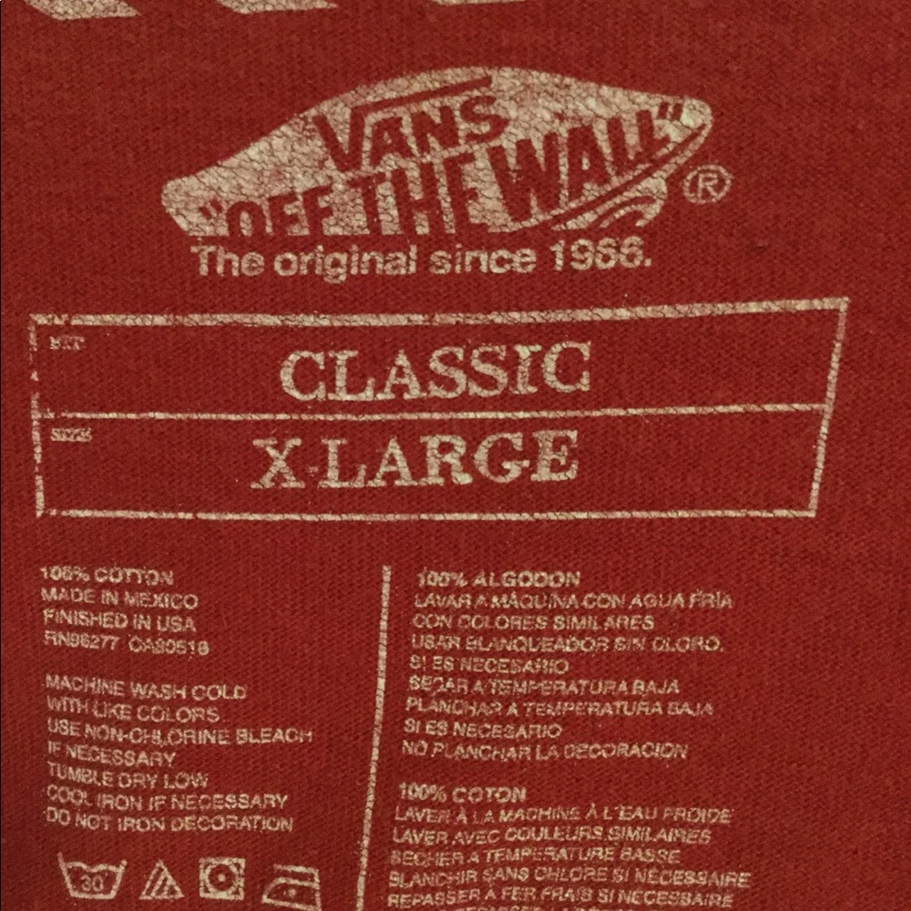 Vans Shirt size XL